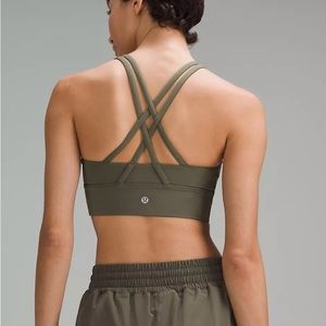 Lululemon, Energy Longline Bra Medium Support. Army green. Great condition.